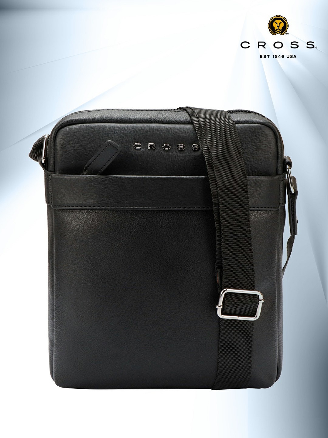 

Cross Vegan Leather Crossbody Bag, Black