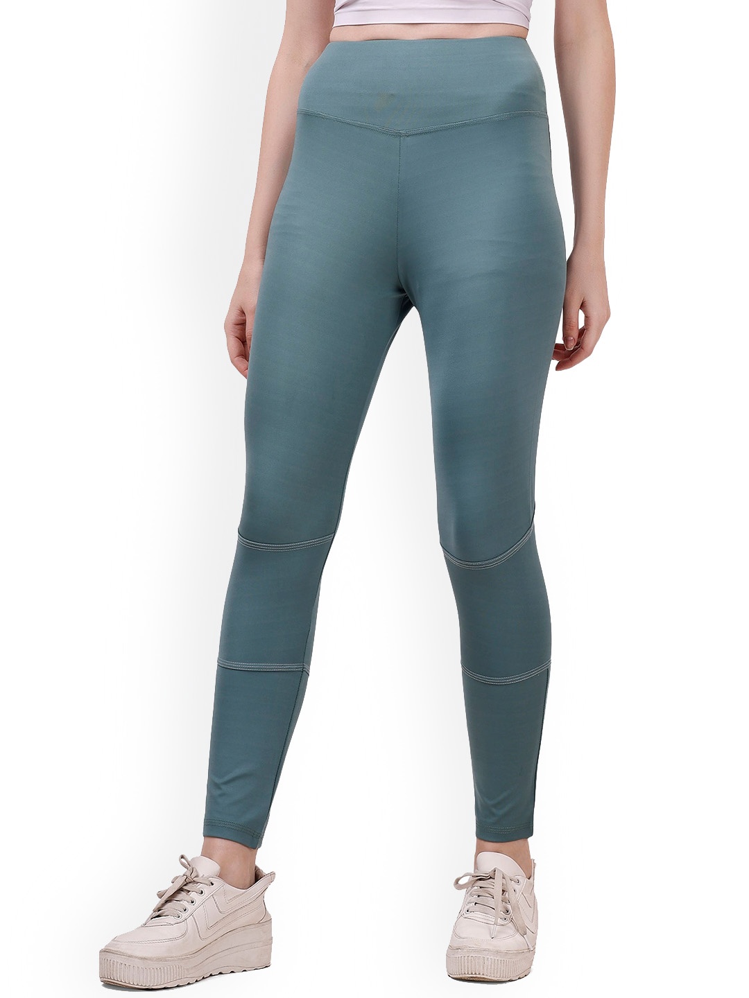 

Mehrang Stretchable Ankle Length Training Tights, Green
