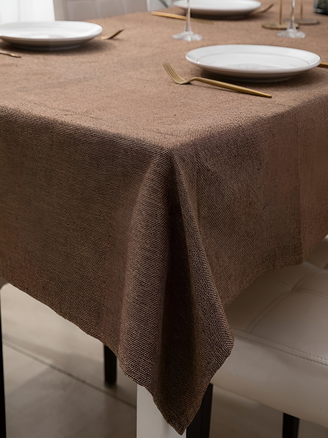 

HOKIPO Brown 2-Seater Rectangular Table Cover