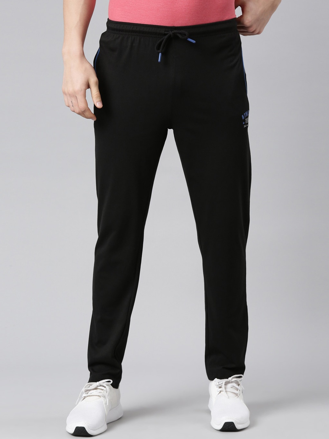 

Force NXT Men Printed Cotton Track Pants, Black