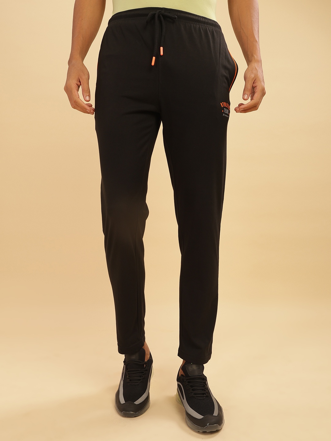

Force NXT Men Printed Cotton Track Pants, Black