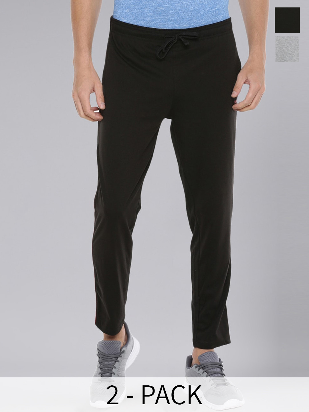 

Force NXT Men Pack Of 2 Dri-Fit Track Pants, Black