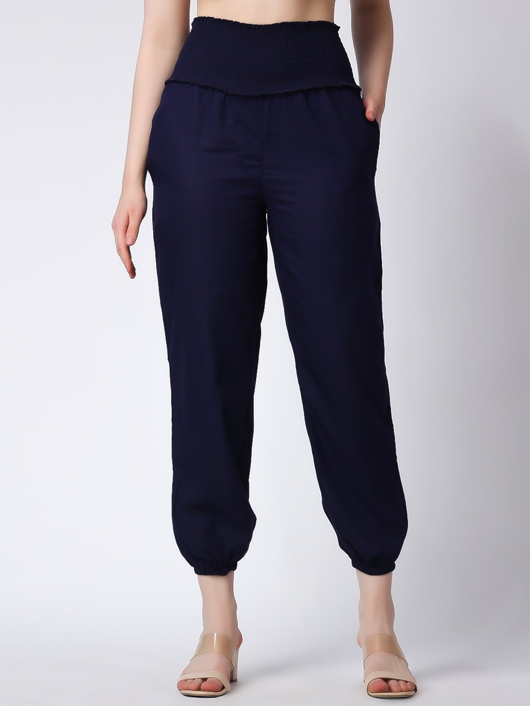 

Moms Maternity Women Relaxed Straight Leg High-Rise Maternity Joggers Trousers, Navy blue