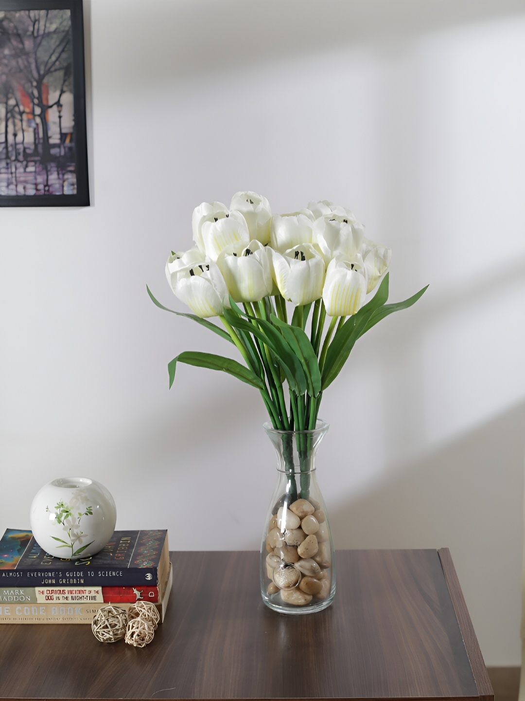 

Home Bloom White & Green 2 Pieces Tulip Artificial Flowers