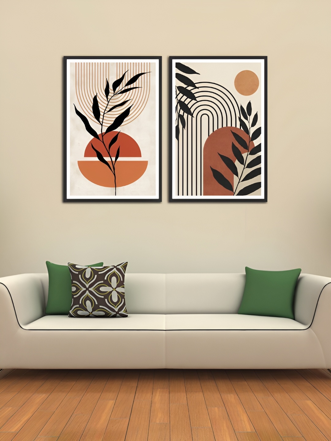 

MITHILA Handicrafts White & Black 2 Pieces MDF Wall Art