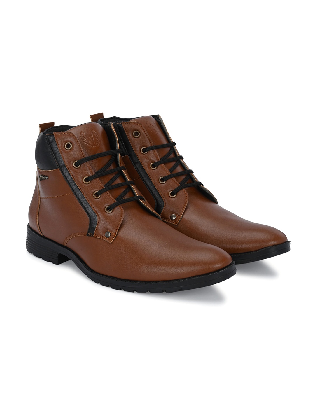 

Vellinto Lee-Grain Men Mid-Ankle Biker Boots, Tan