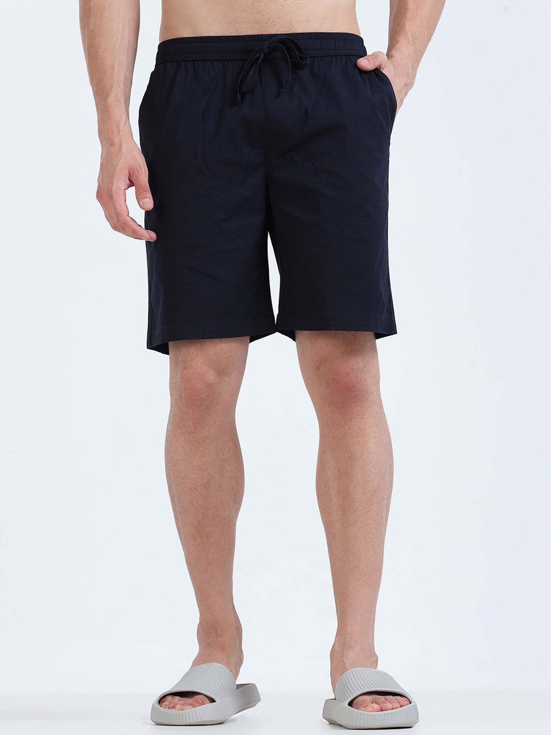 

Tailoraedge Men Mid-Rise Shorts, Navy blue