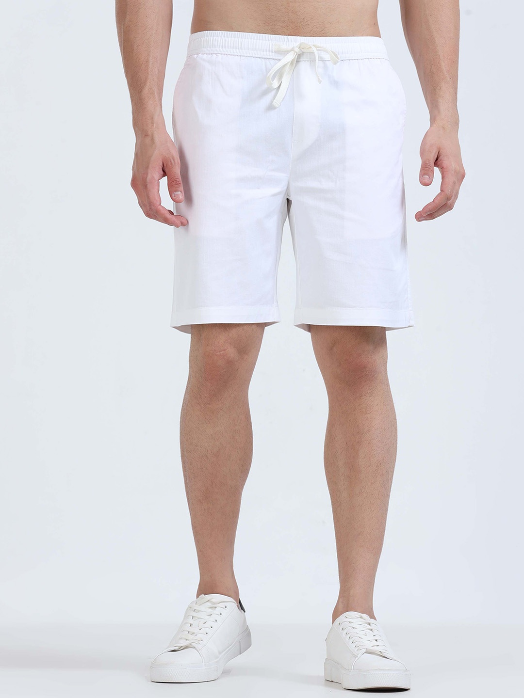 

Tailoraedge Men Mid-Rise Cotton Sports Shorts, White