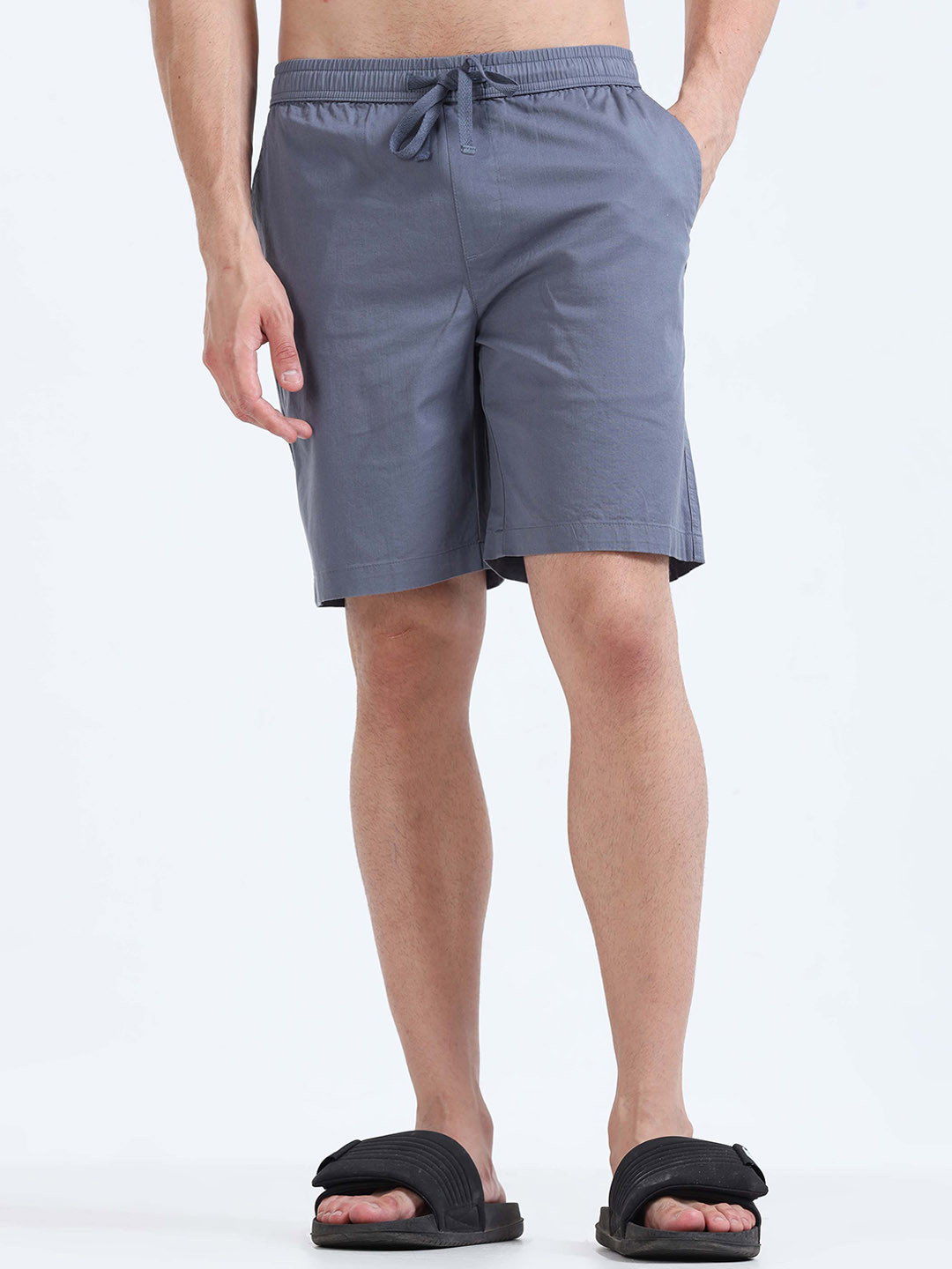 

Tailoraedge Men Mid Rise Cotton Shorts, Blue