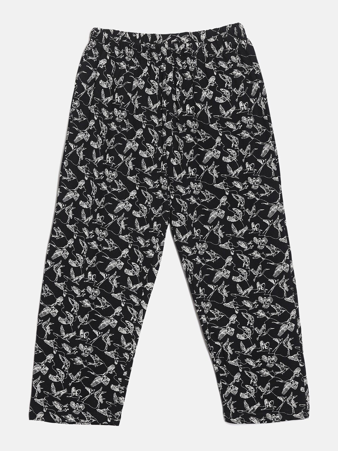 

SEIYON Girls Mid-Rise Printed Cotton Capris, Black