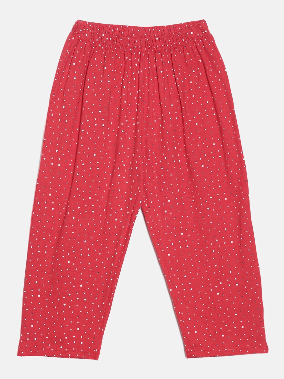 

SEIYON Girls Mid-Rise Printed Cotton Capris, Red