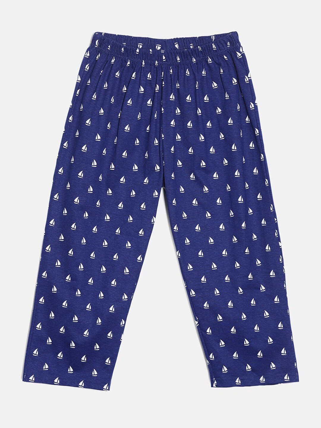 

SEIYON Girls Mid-Rise Printed Cotton Capris, Navy blue