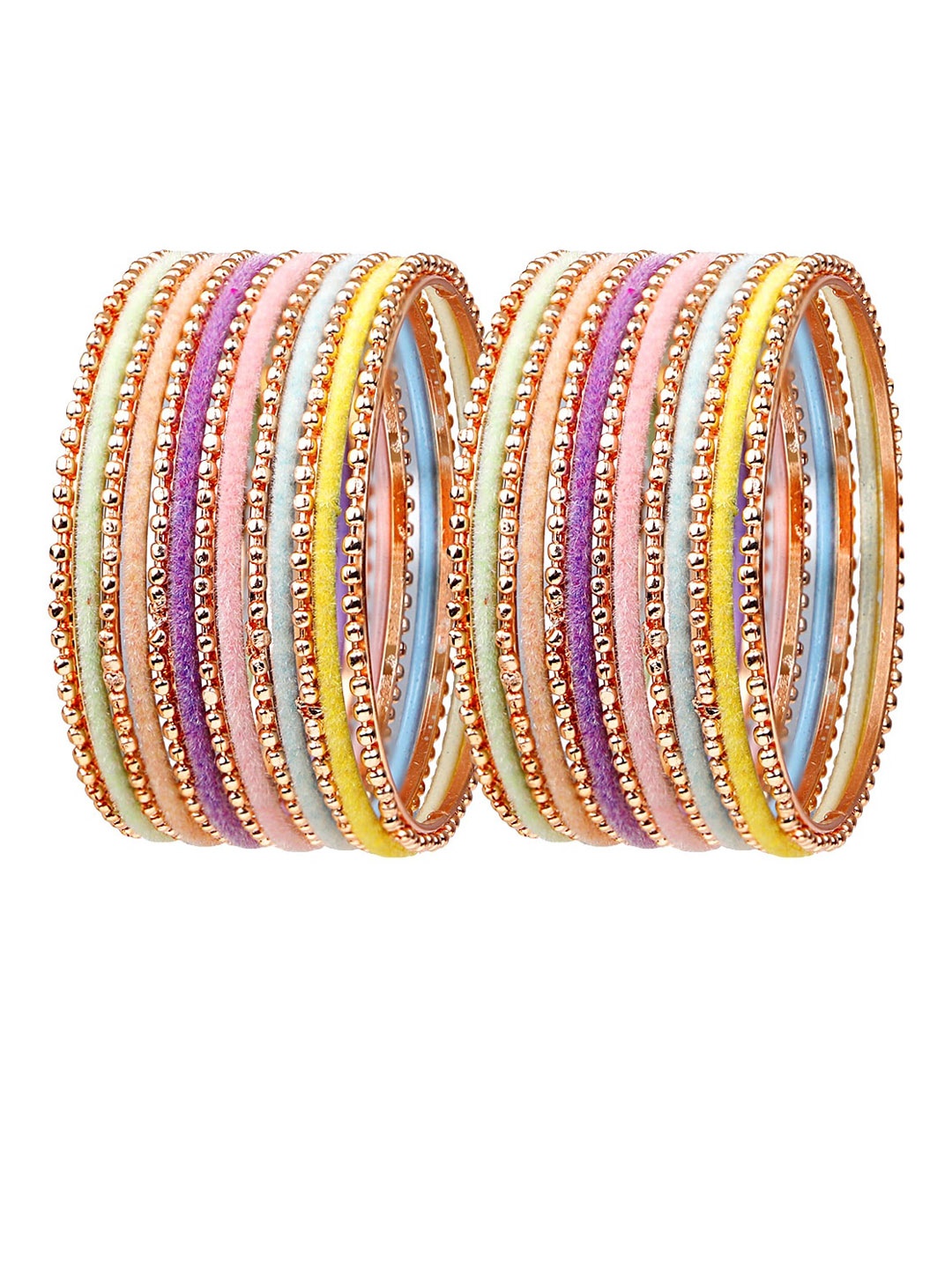 

FEMMIBELLA Set Of 26 Rose Gold-Plated Velvet Bangles