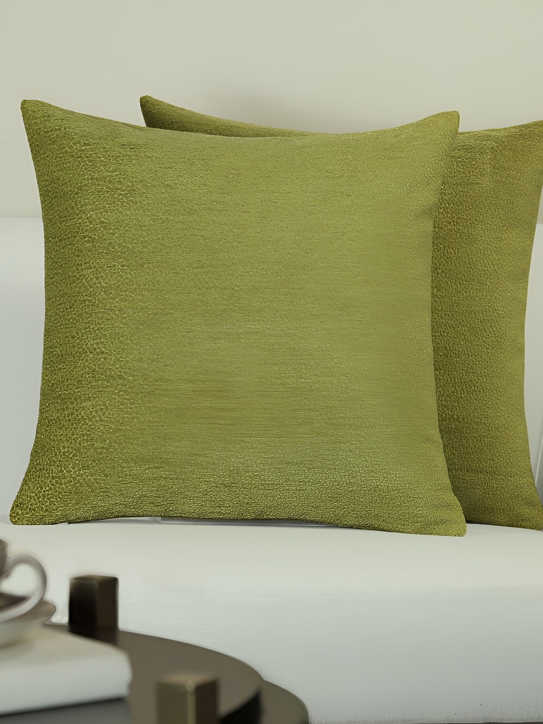 

GM Green 2 Pieces Self Design Square Cushion Covers