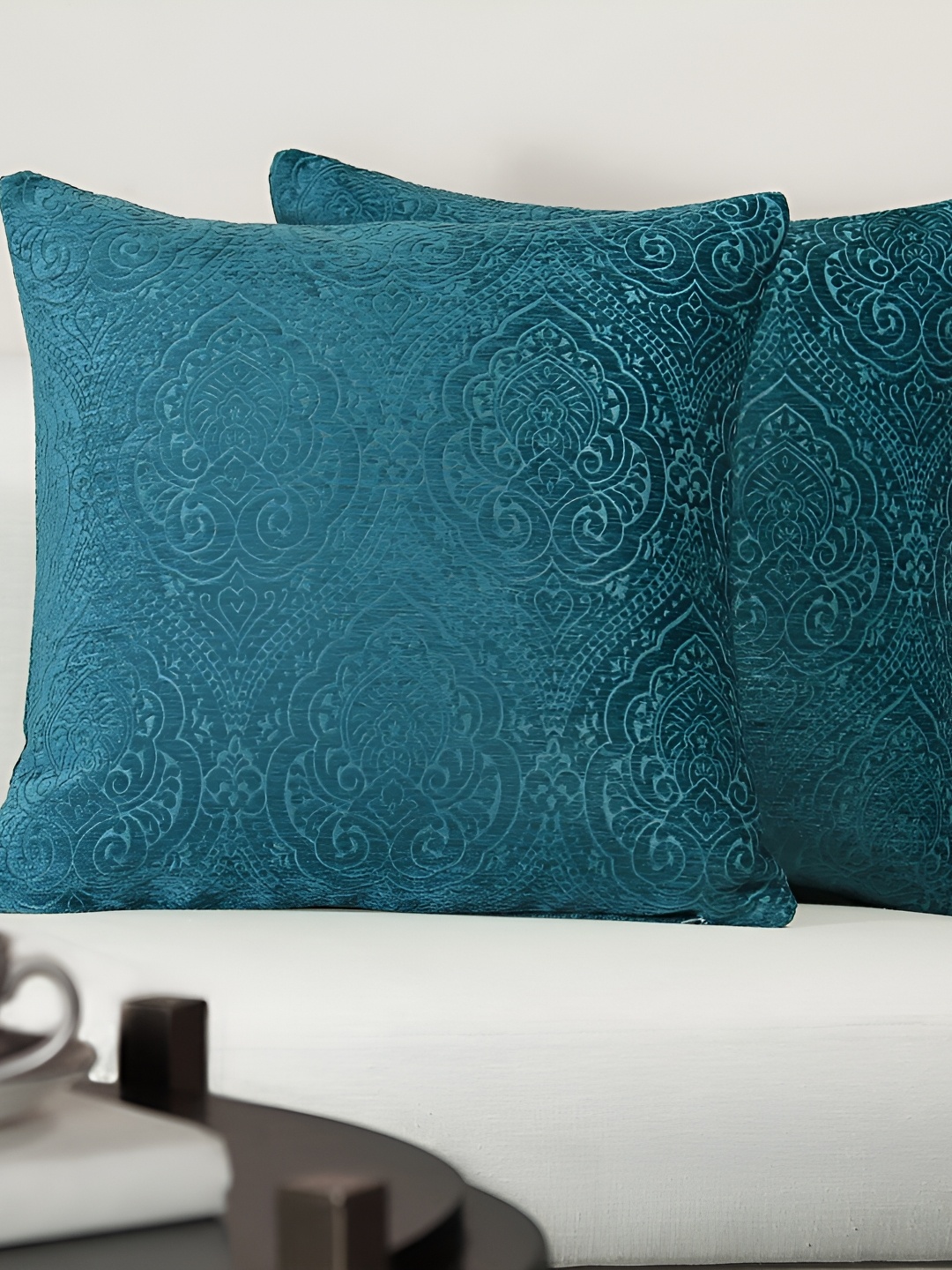 

GM Green 2 Pieces Self Design Square Cushion Covers