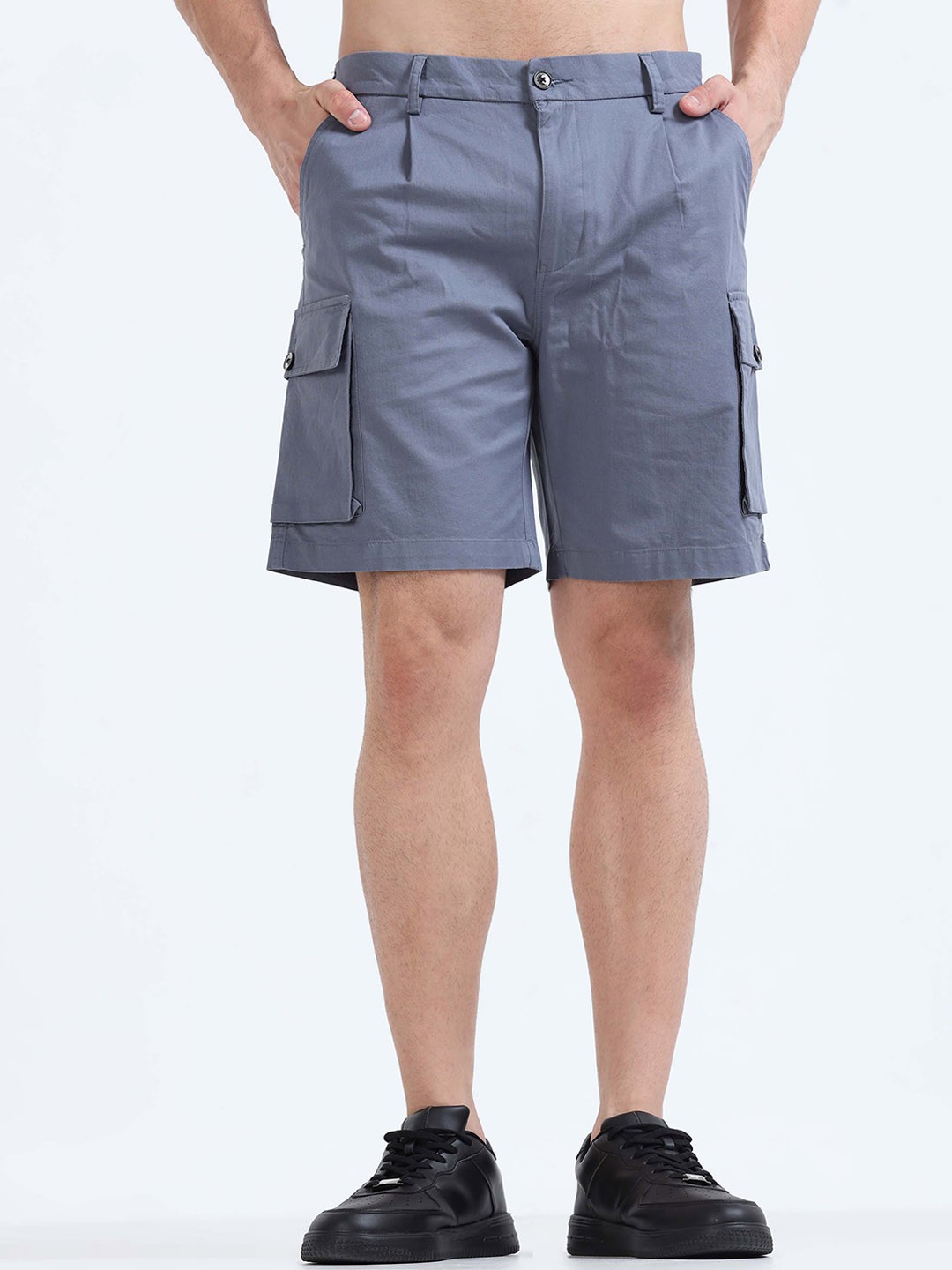 

Tailoraedge Men Mid-Rise Cargo Shorts, Blue