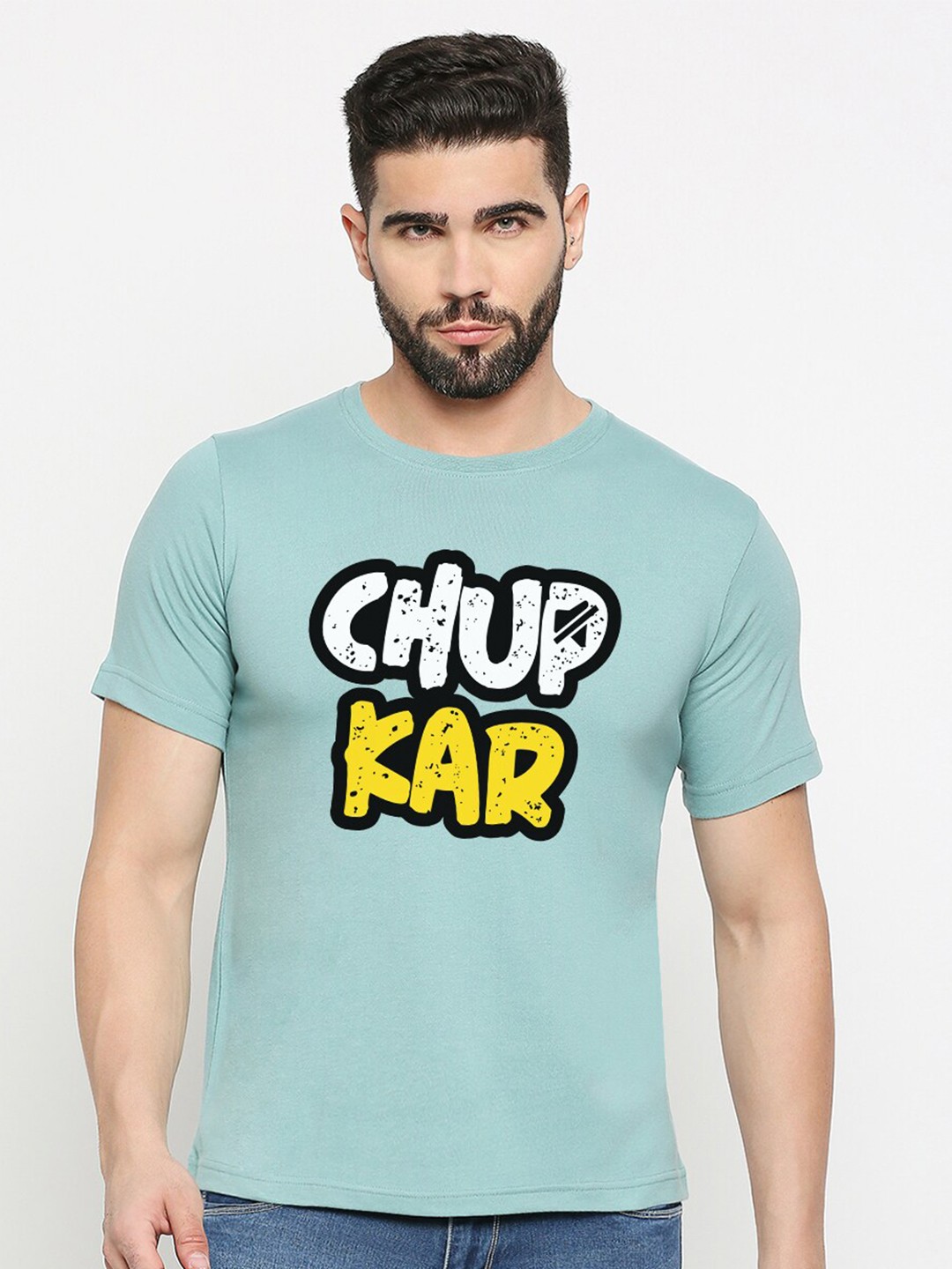 

MOD ECRU Unisex Typography Printed Pure Cotton T-shirt, Green