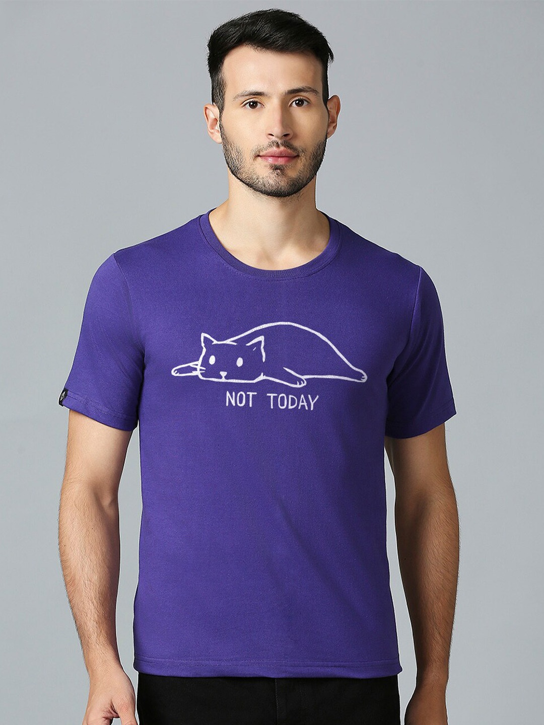 

MOD ECRU Unisex Graphic Printed Cotton T-shirt, Purple