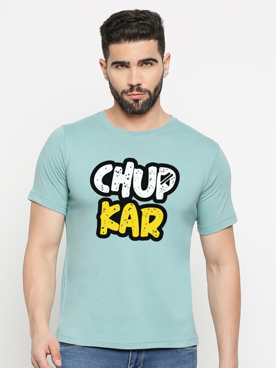 

MOD ECRU Unisex Typography Printed Cotton T-shirt, Green