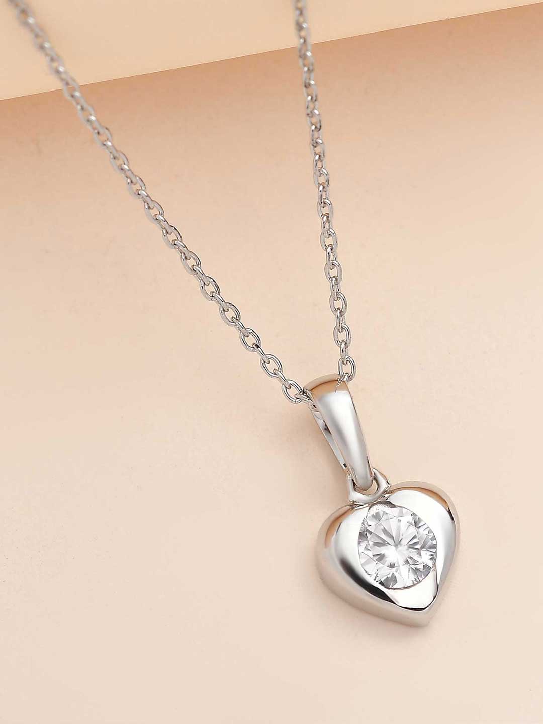 

Ornate Jewels 925 Sterling Silver Rhodium-Plated Pendant With Chain