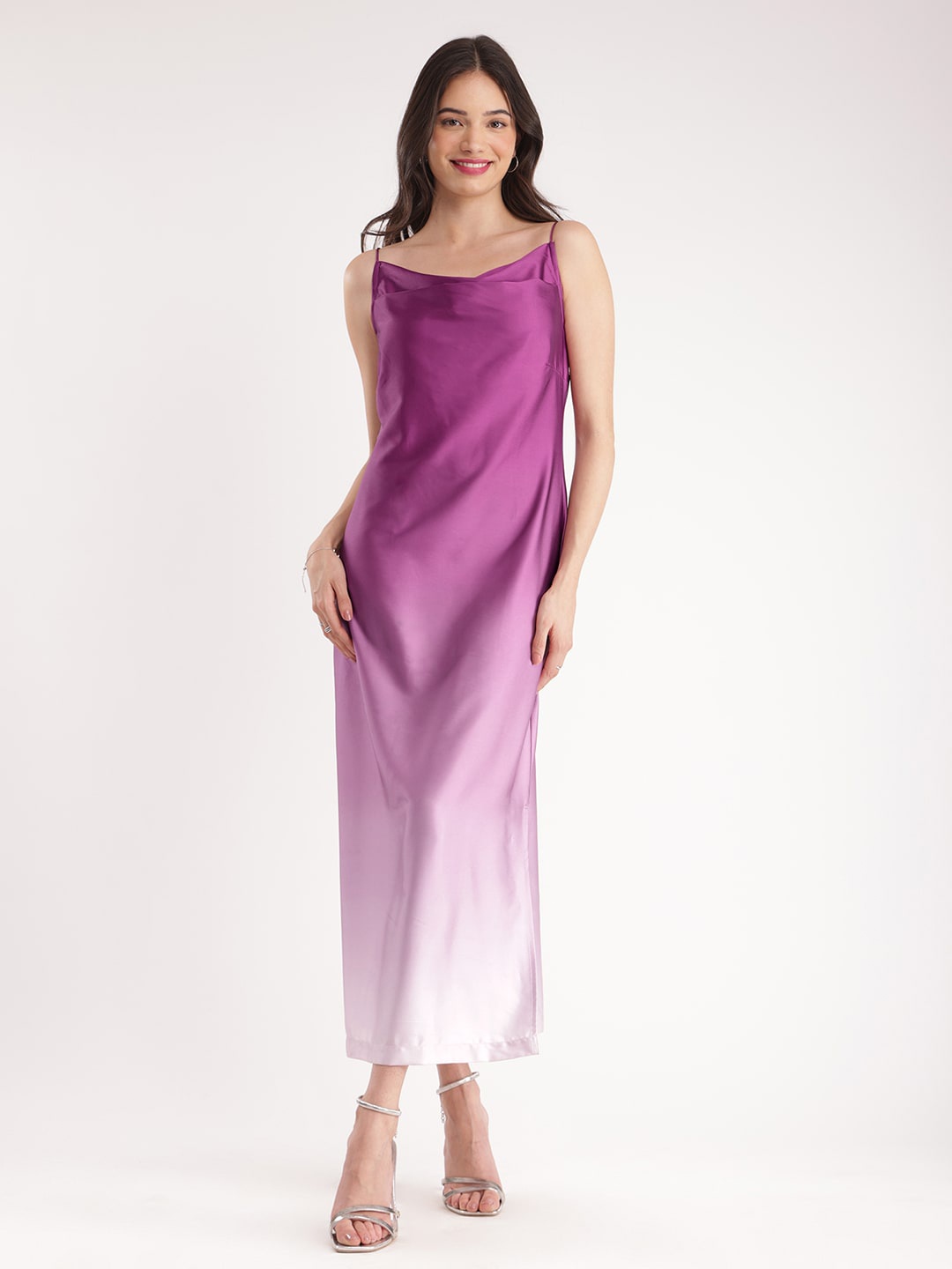 

FableStreet Sleeveless Silk Maxi Dress, Purple