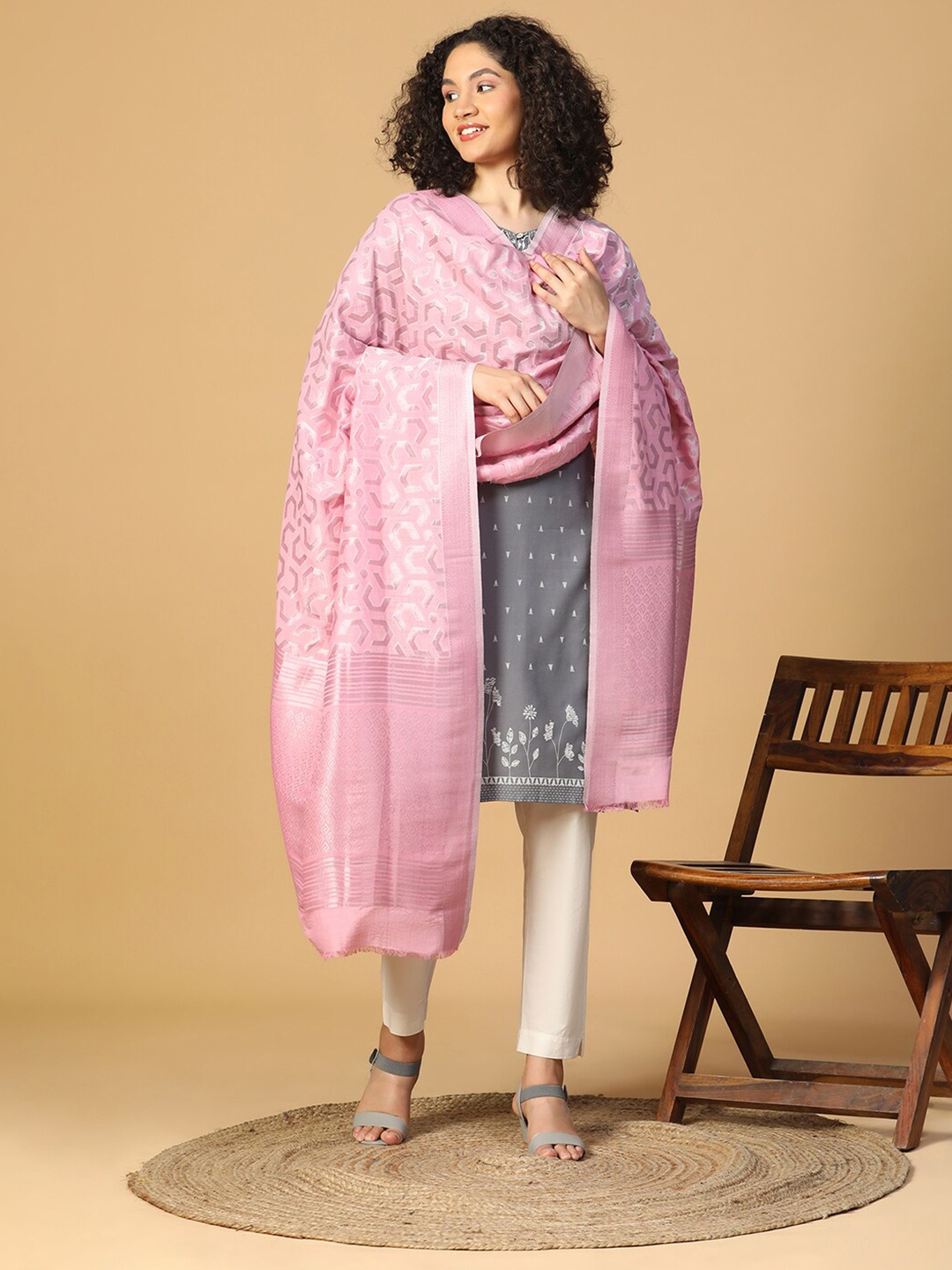 

SHINGORA Woven Design Dupatta, Purple
