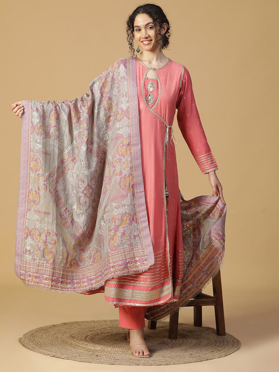 

SHINGORA Woven Design Jacquard Dupatta, Grey