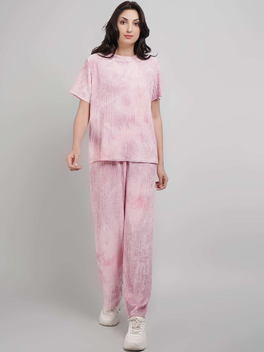 

Lugo Printed Top With Trouser Co-Ords Set, Pink