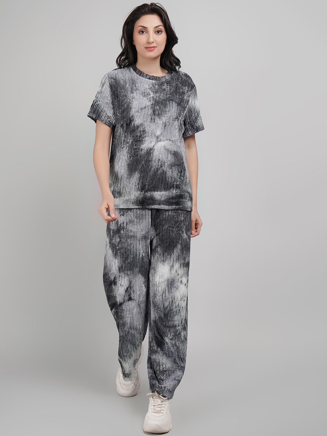 

Lugo Printed Top With Trouser Co-Ords Set, Grey