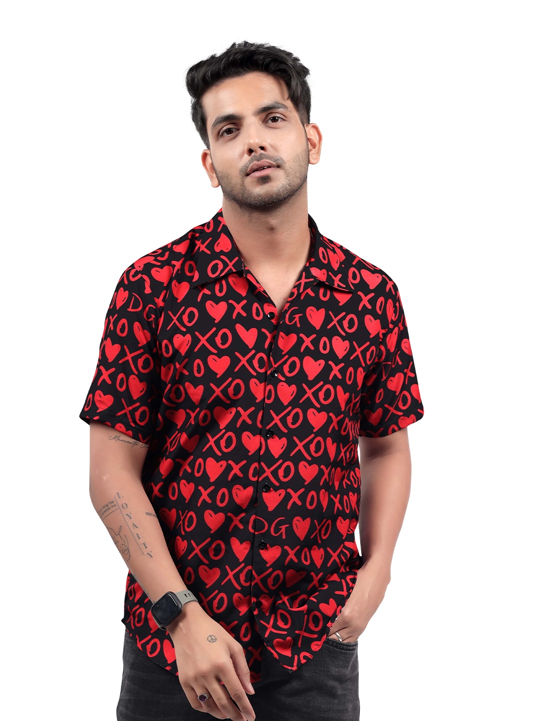 

HARPITA Relaxed Fit Conversational Printed Casual Shirt, Red