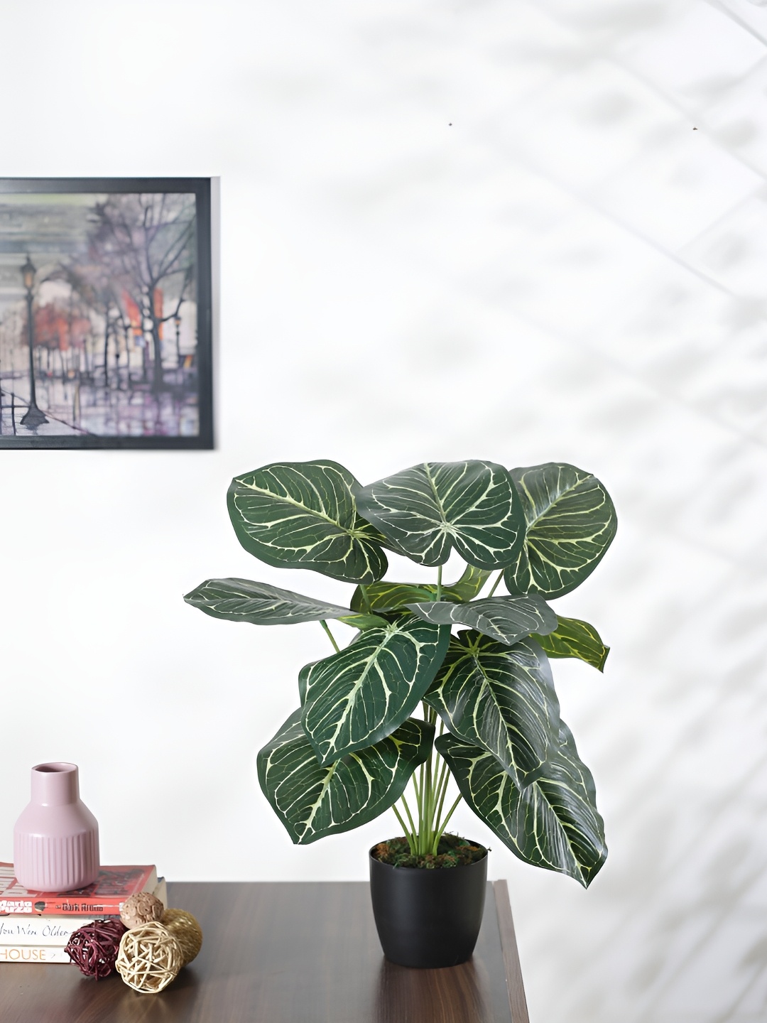 

Home Bloom Green Rubber Artificial Plant With Pot