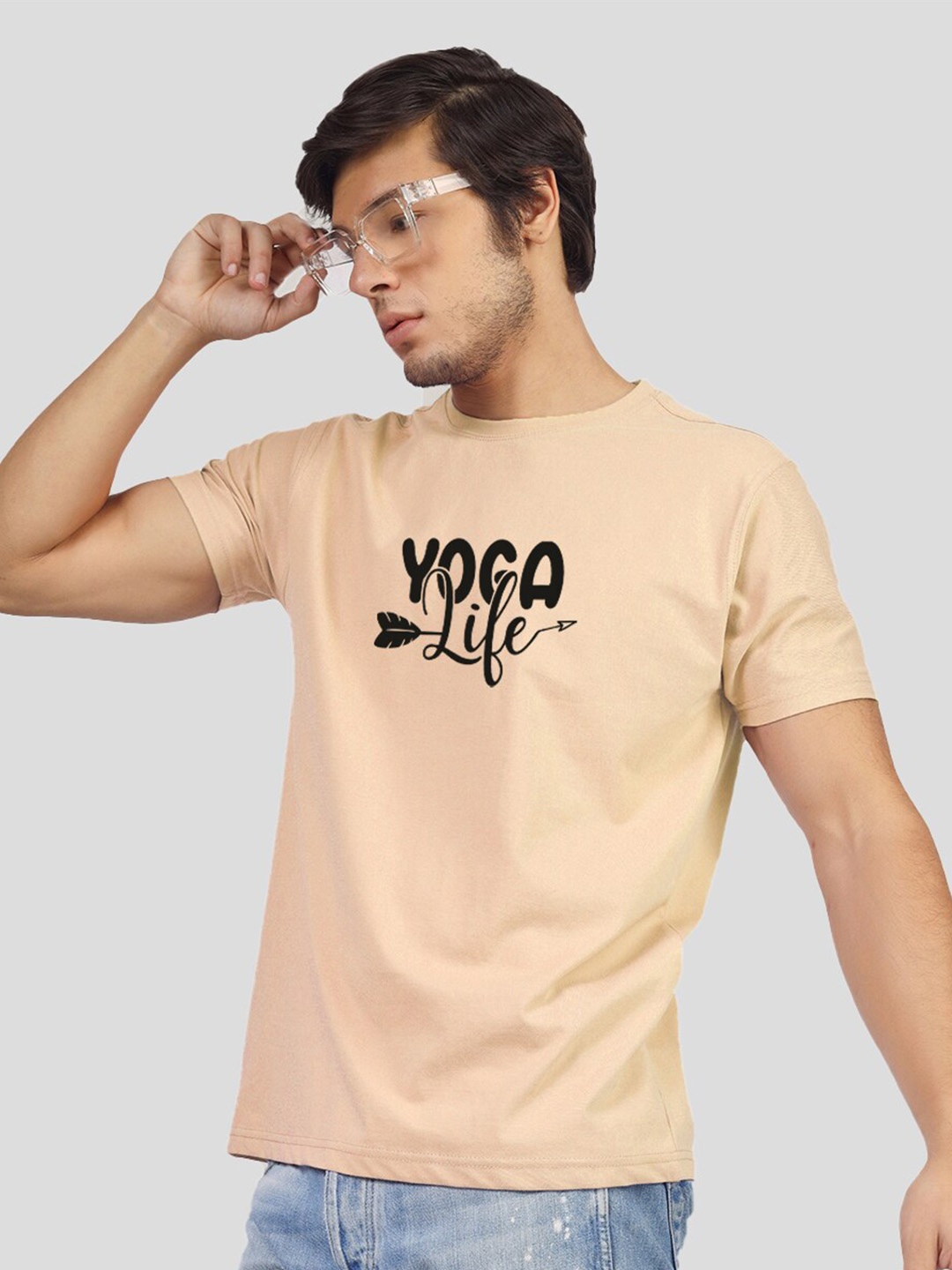 

Greylongg Typography Printed T-shirt, Beige