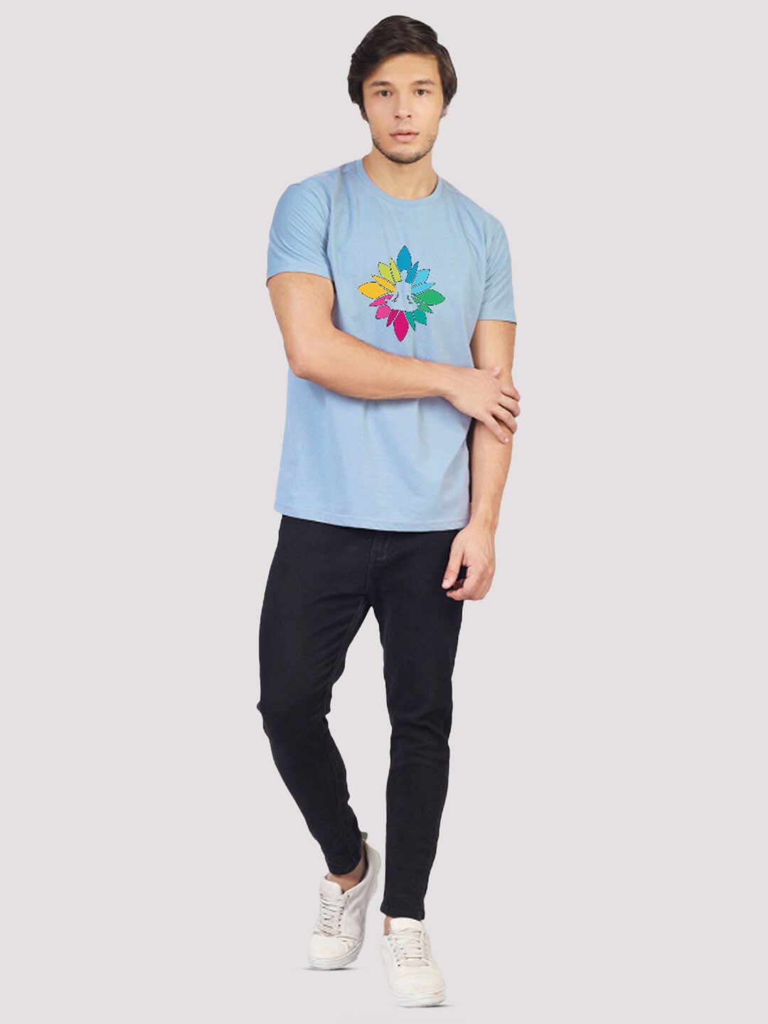 

Greylongg Graphic Printed Short Sleeves T-shirt, Blue
