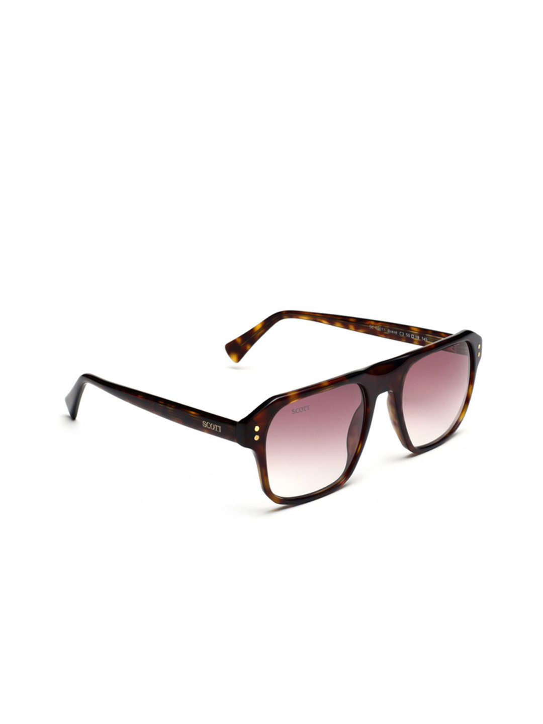 

SCOTT Men Rectangle Sunglasses With UV Protected Lens 10011, Brown