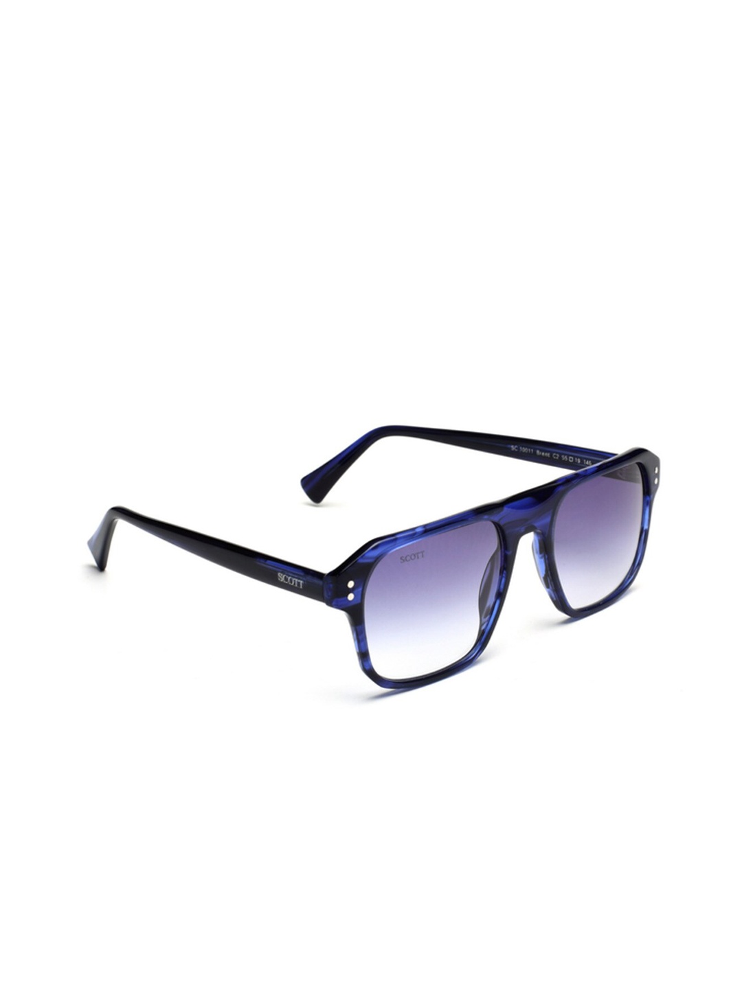 

SCOTT Men Rectangle Sunglasses with UV Protected Lens Scott 10011 Brent C2 55 S, Blue