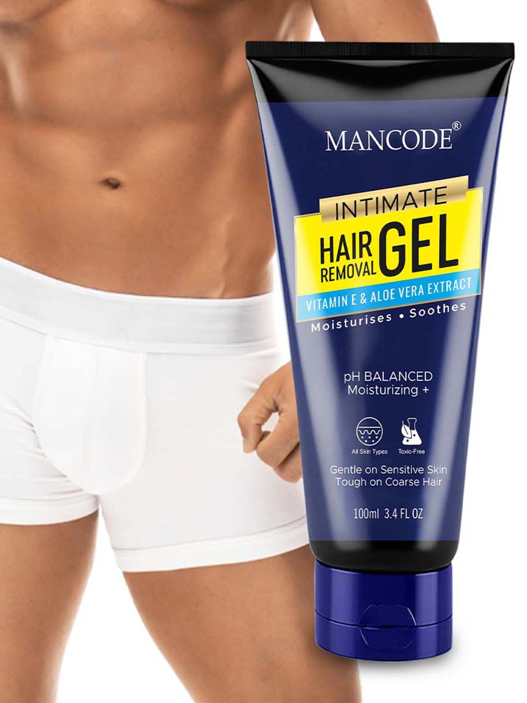 

MANCODE Intimate Hair Removal Gel With Aloe Vera Extract - 100ml, Black