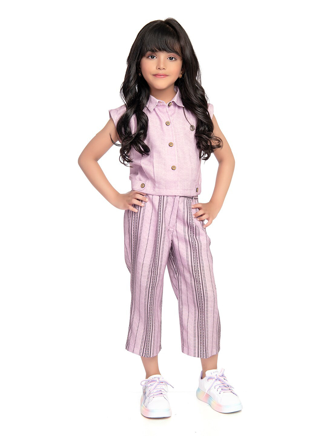 

Tiny Baby Girls Shirt with Pyjamas, Purple