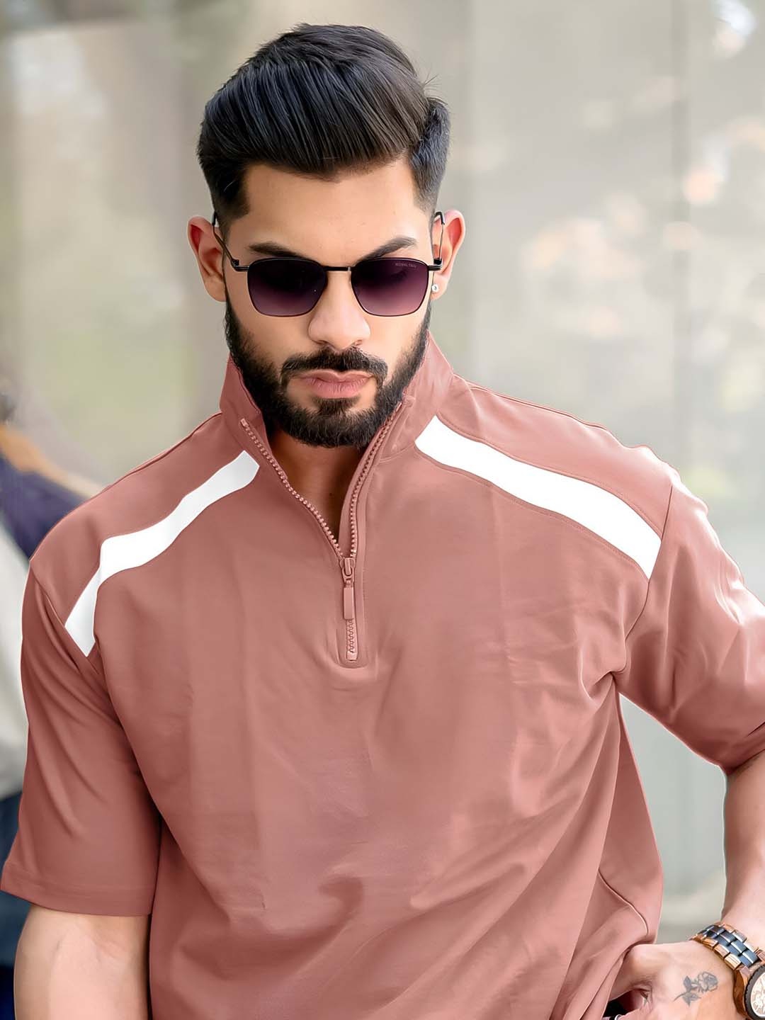 

Maniac Men Henley Neck T-shirt, Pink
