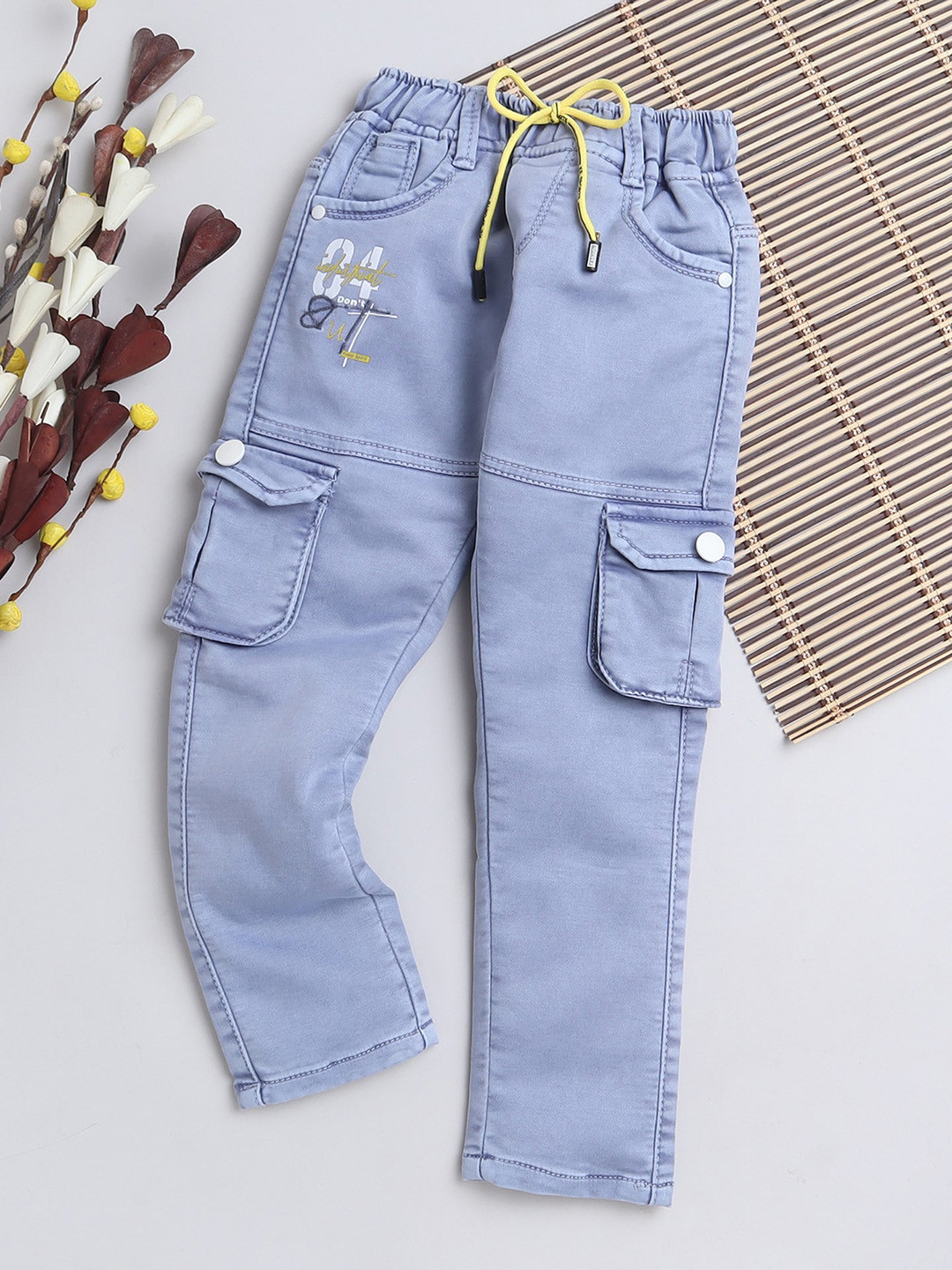 

BAESD Boys Comfort Embroidered Stretchable Jeans, Grey