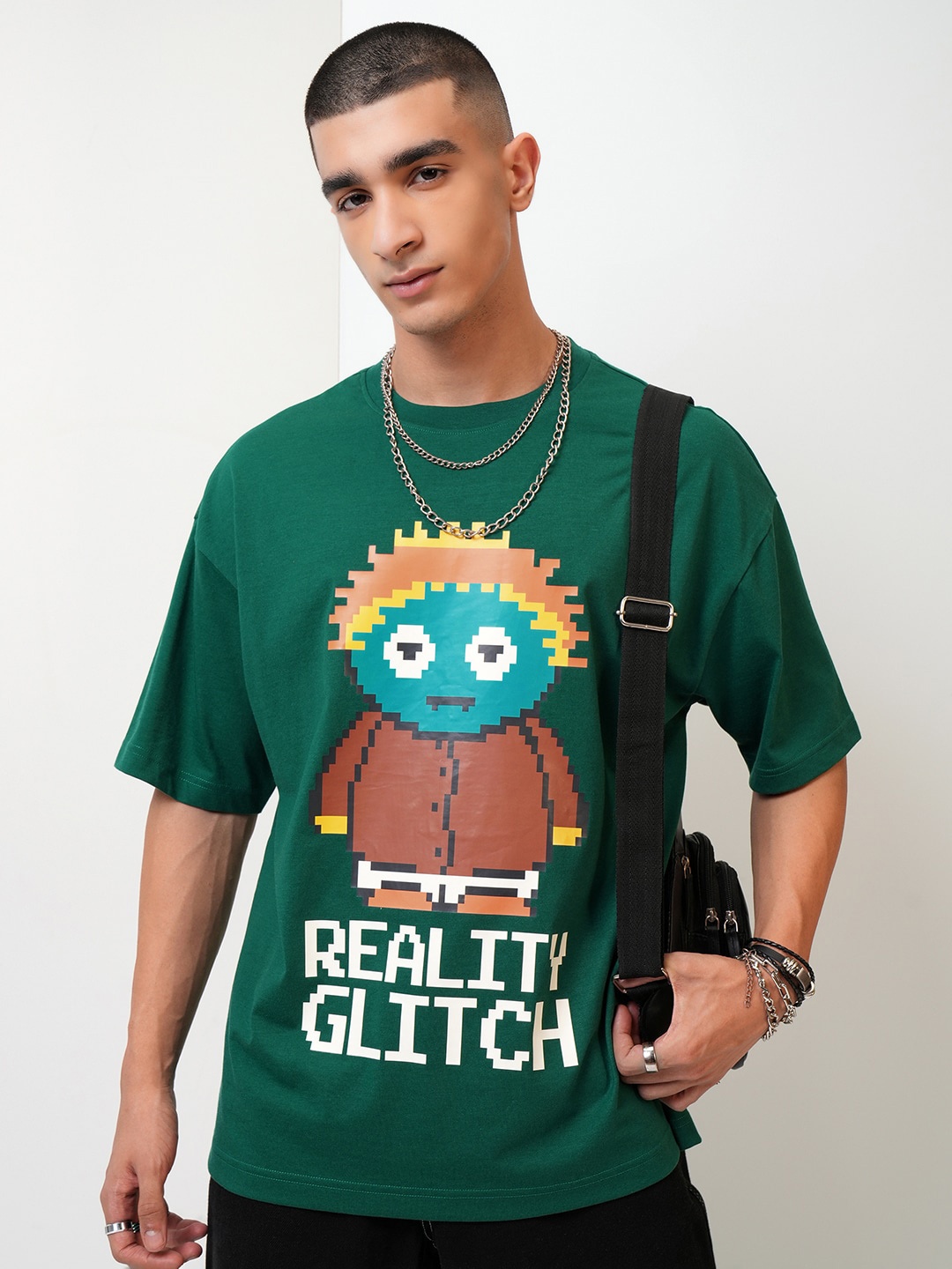 

HIGHLANDER Graphic Printed Oversized T-shirt, Green