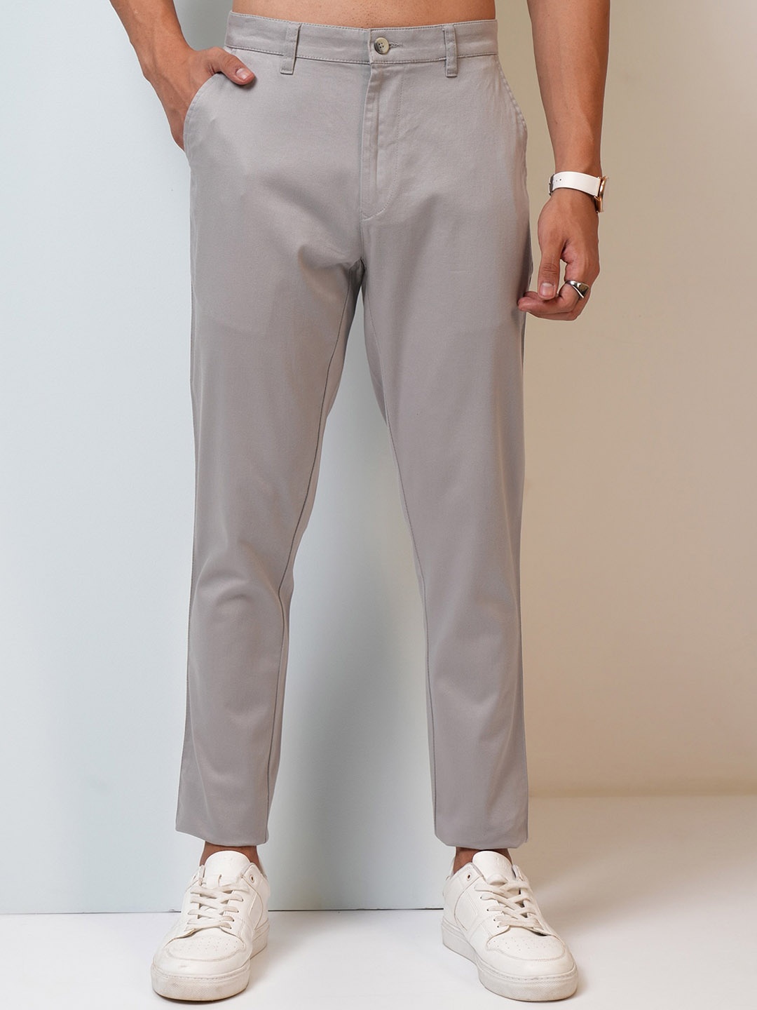 

HIGHLANDER Premium Satin Chino Trousers, Grey