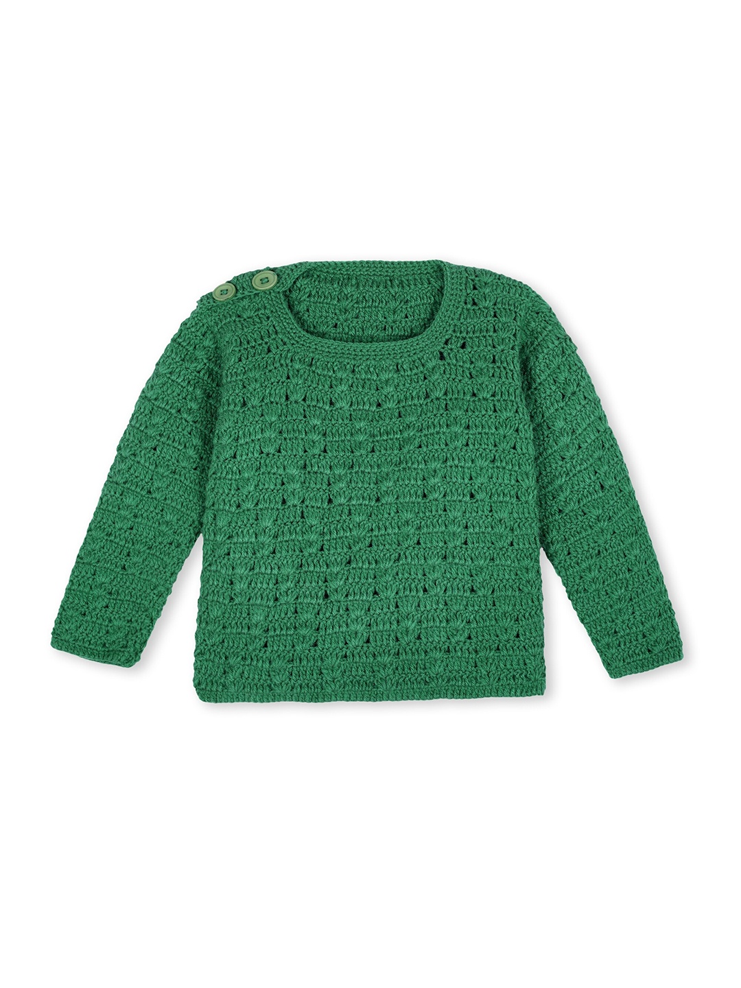 

WINDROP SOLUTIONS Round Neck Long Sleeves Woolen Sweater, Sea green