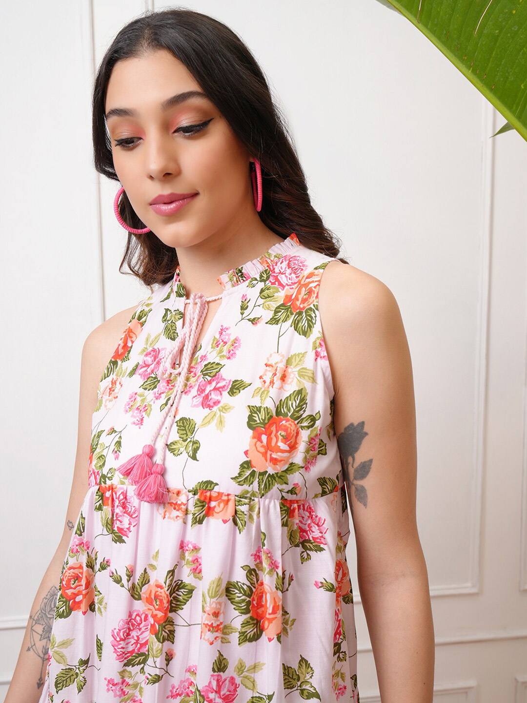 

Vishudh Floral Print Maxi Dress, Pink