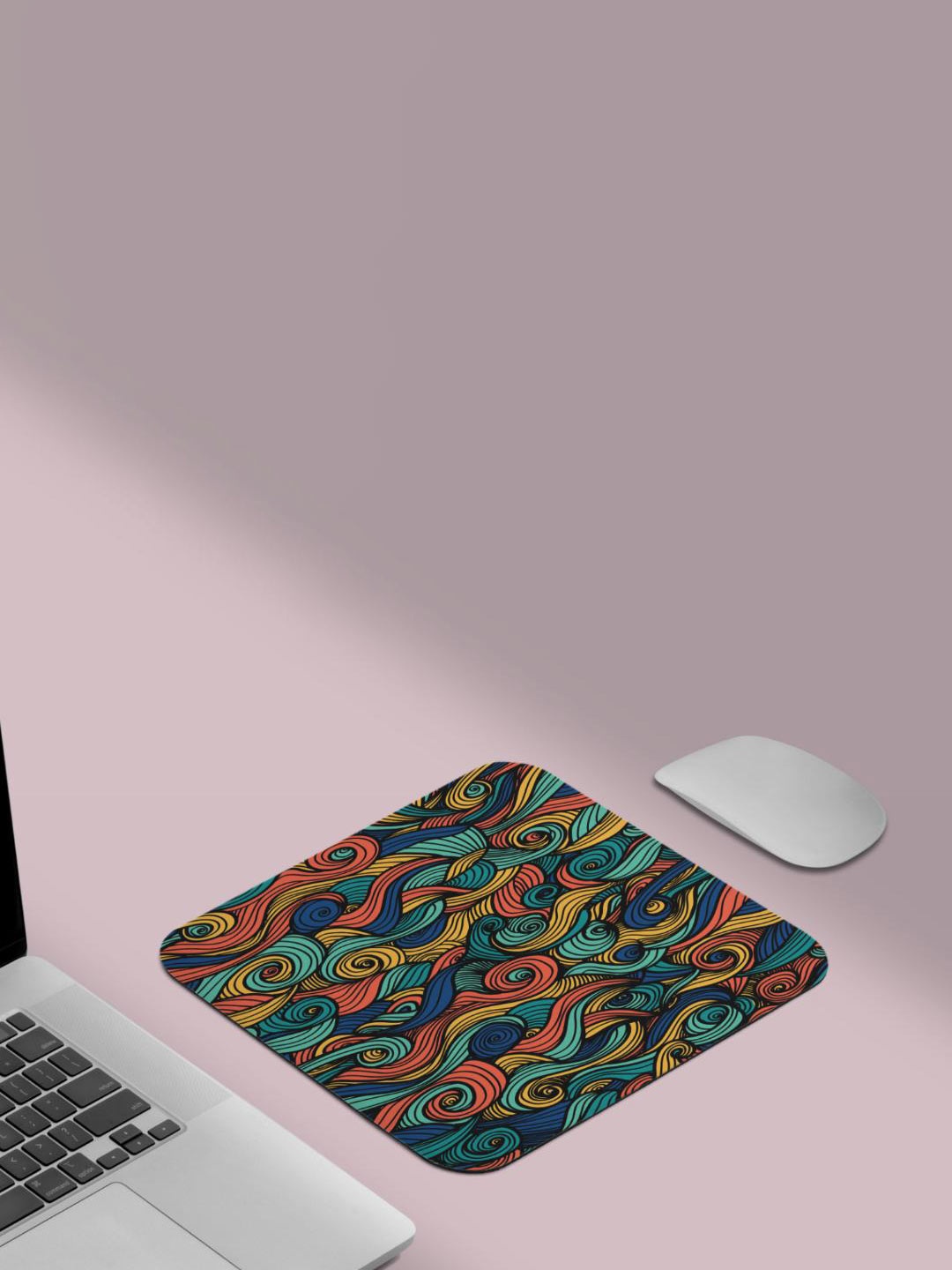 

RISH Blue & Orange-Colored Printed Non-Slip-Resistant Rubber Mouse Pad