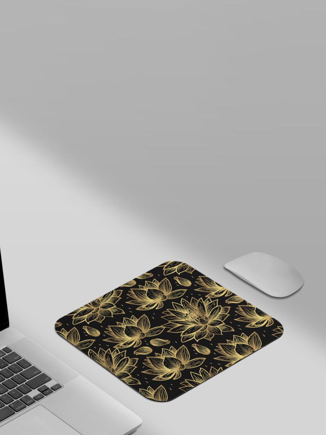 

RISH Black & Yellow Printed Non-Slip-Resistant Rubber Mouse Pad
