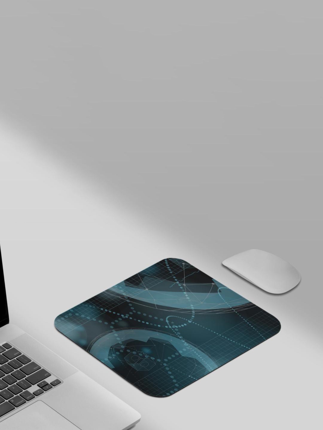 RISH Blue & Black Printed Non-Slip-Resistant Rubber Mouse Pad