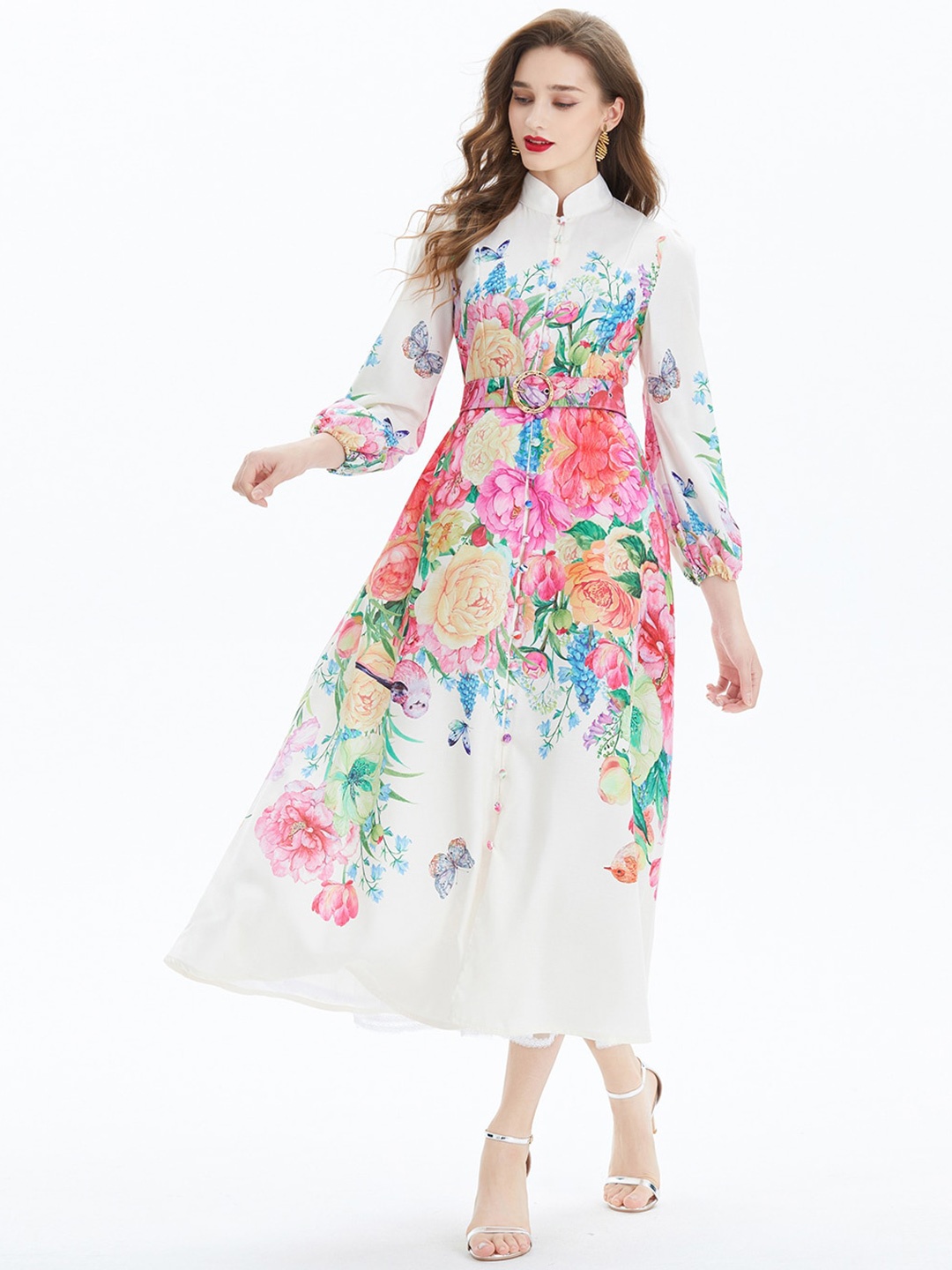 

JC Collection Floral Printed Maxi Dress, White