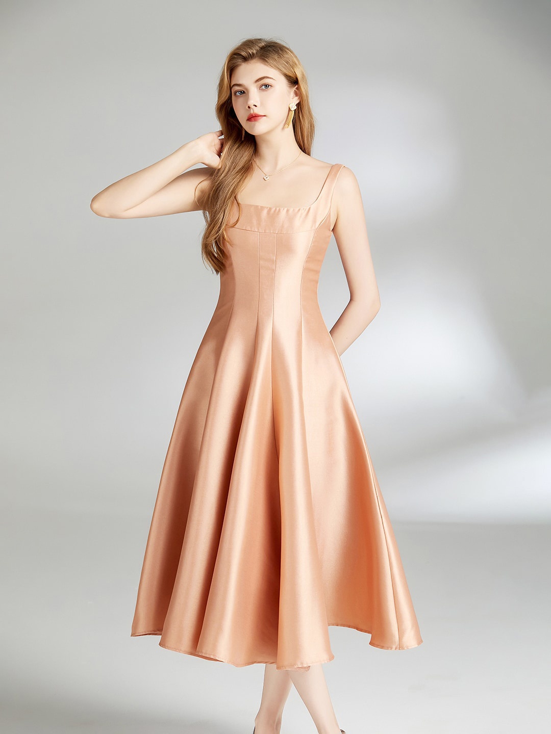 

JC Collection Sleeveless Fit & Flare Midi Dress, Champagne