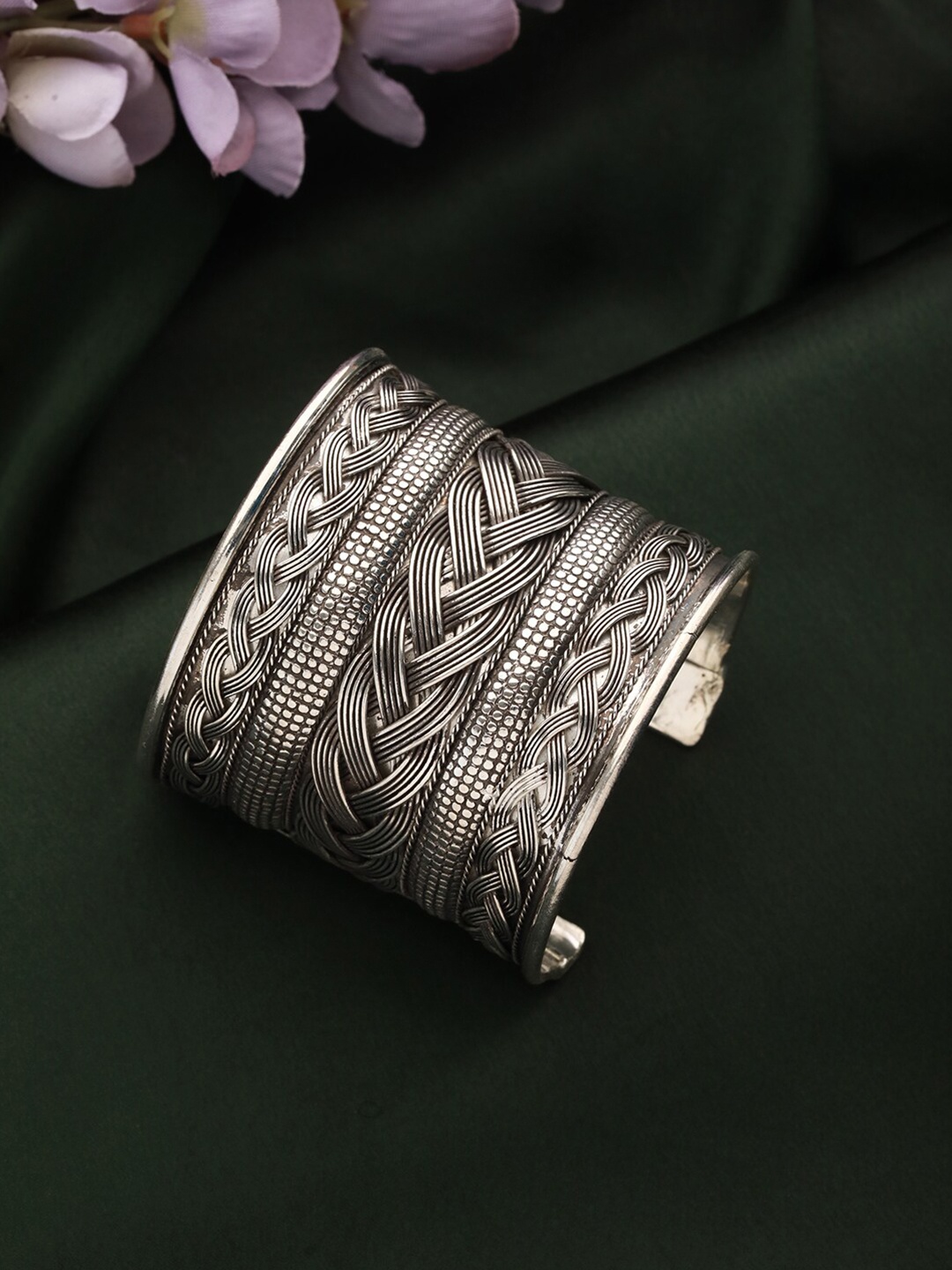 

Jazz and Sizzle Oxidised Silver Plated Cuff Bracelet