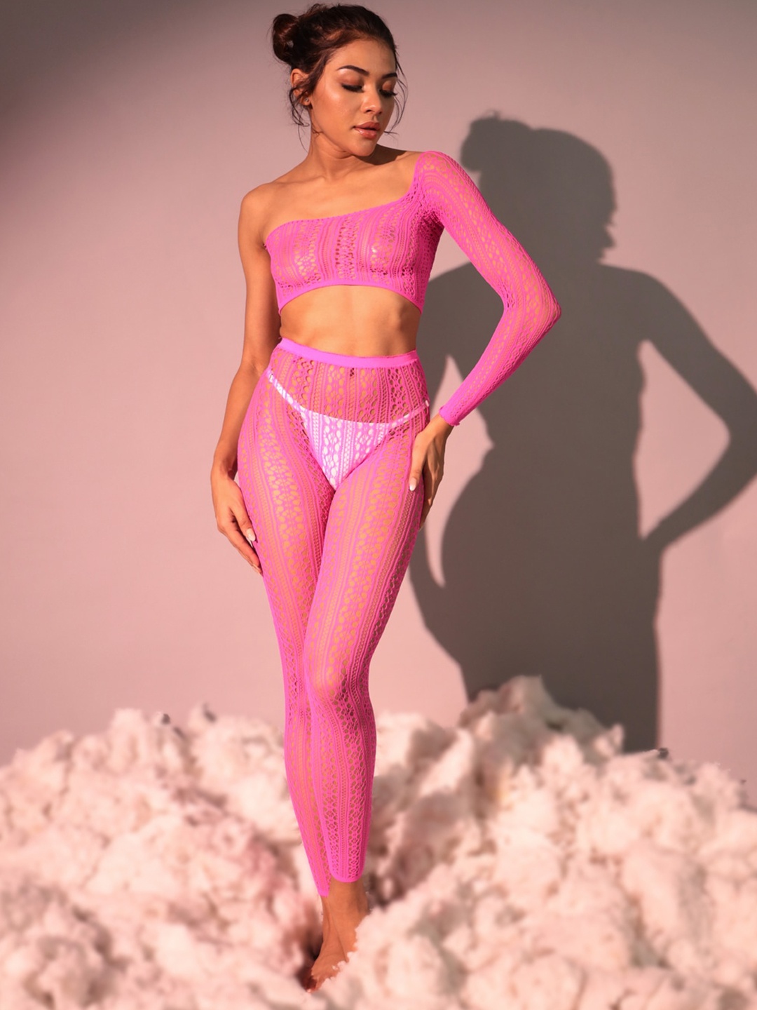 

ELTIRE Self Designed Full Body Stockings, Pink